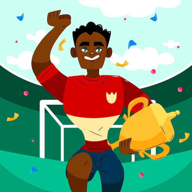 Free vector hand drawn soccer league final illustration