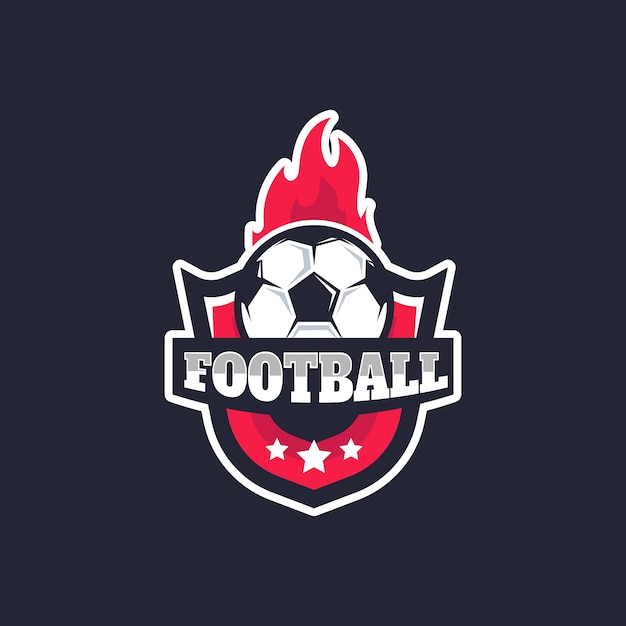 Vettore gratuito modello di logo di calcio disegnato a mano