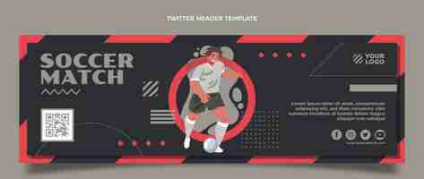 Free vector hand drawn soccer match twitter header