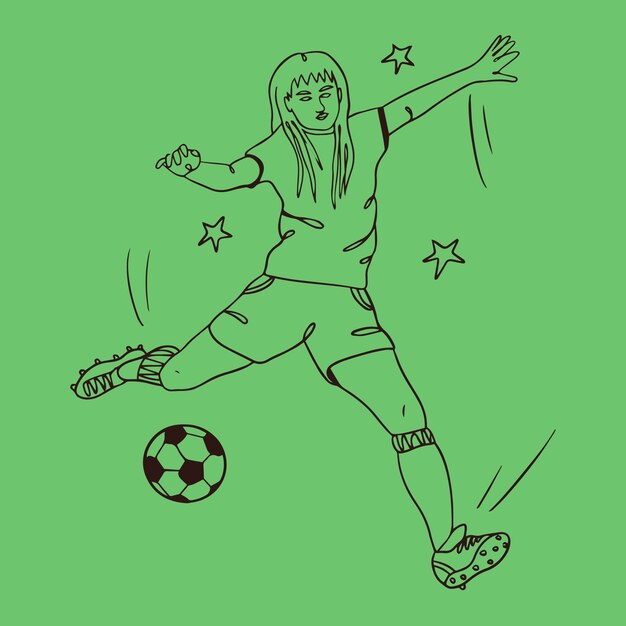 손으로 그린 축구 개요 그림