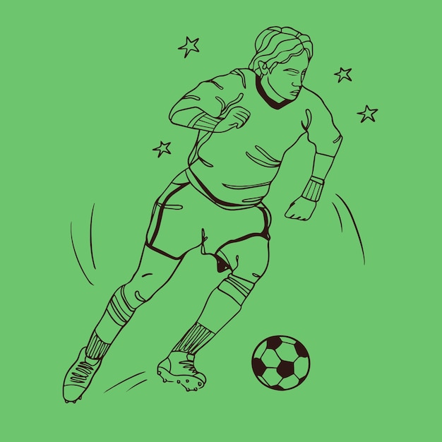 Vettore gratuito illustrazione disegnata a mano del profilo di calcio