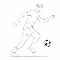 Free vector hand drawn soccer player outline illustration