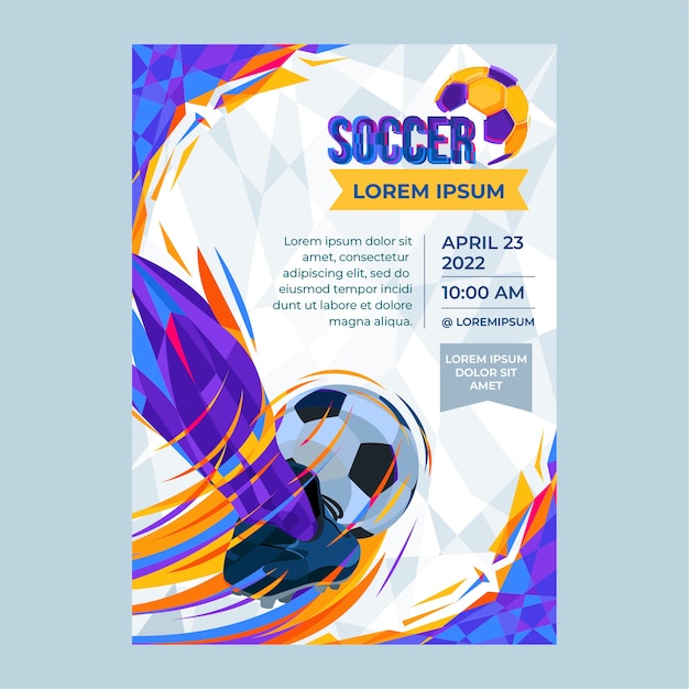 Free vector hand drawn soccer poster template