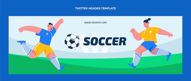 Free vector hand drawn soccer twitter header