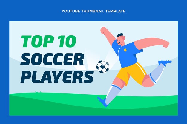 Free vector hand drawn soccer youtube thumbnail