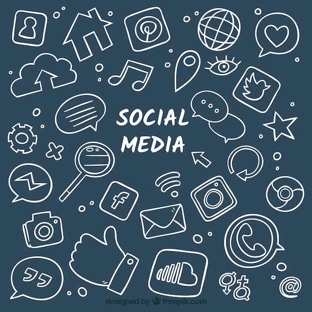 Hand drawn social media background