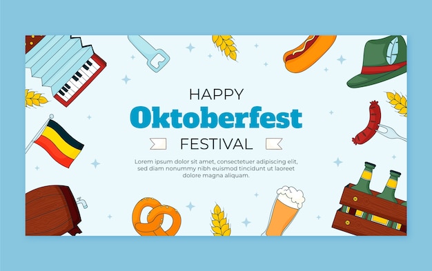 Oktoberfest 맥주 축제 축하를 위한 소셜 미디어 포스트 템플릿