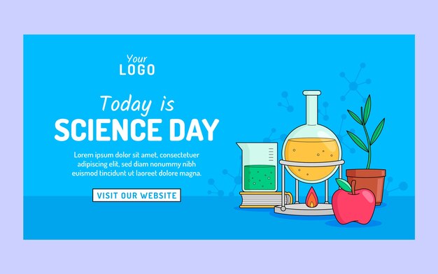 Free vector hand drawn social media post template for science research