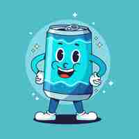 Free vector hand drawn soda can cartoon illustration