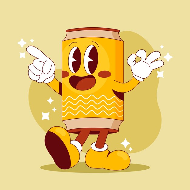 Hand drawn soda  cartoon illustration