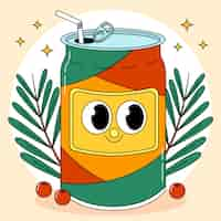 Free vector hand drawn soda  cartoon illustration