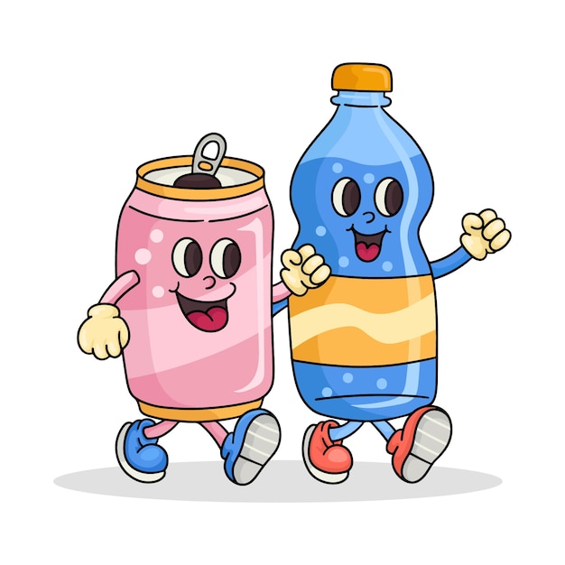 Free vector hand drawn soda  cartoon illustration