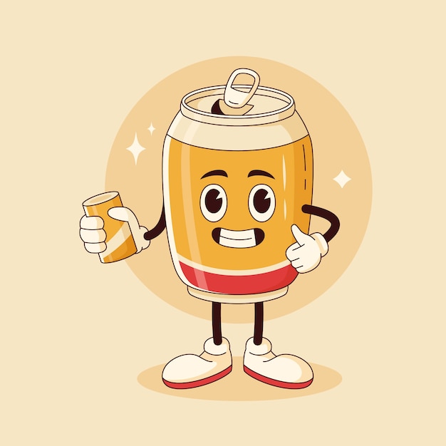 Hand drawn soda  cartoon illustration