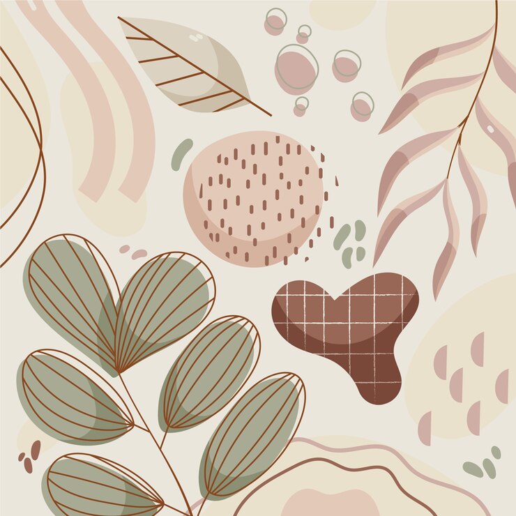 Free Vector hand drawn soft earth tones illustration set