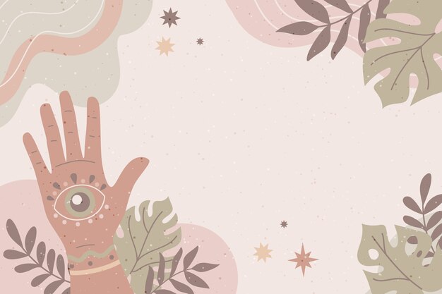 Hand drawn soft earth tones illustration
