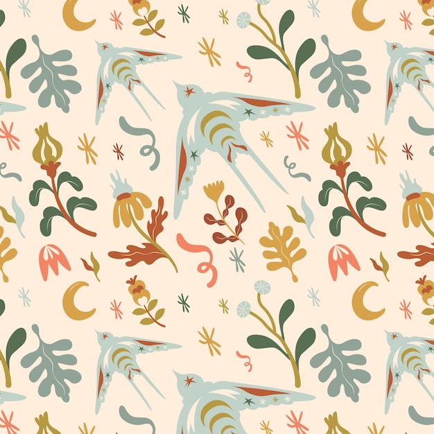 Hand drawn soft earth tones pattern