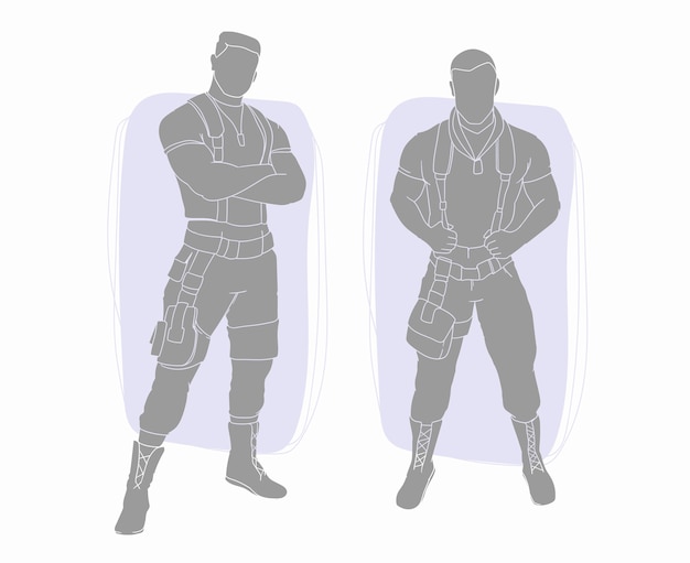 Free vector hand drawn soldier silhouette illustration