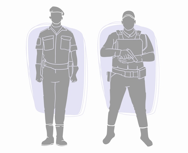 Free vector hand drawn soldier silhouette illustration
