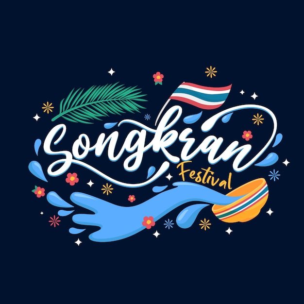 Free vector hand drawn songkran