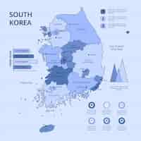 Free vector hand drawn south korea map illustration