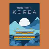 Free vector hand drawn  south korea travel poster