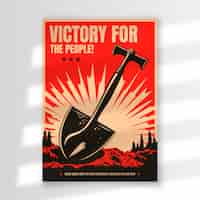 Free vector hand drawn soviet propaganda poster design