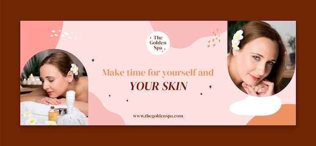 Hand drawn spa and beauty facebook cover