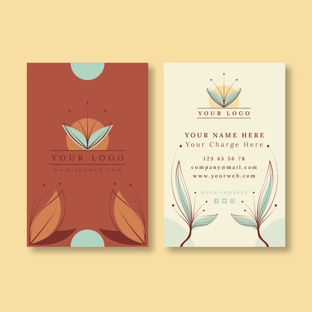 Free vector hand drawn spa business card illustration