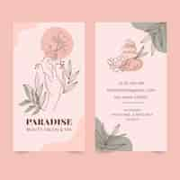 Free vector hand drawn spa business card template