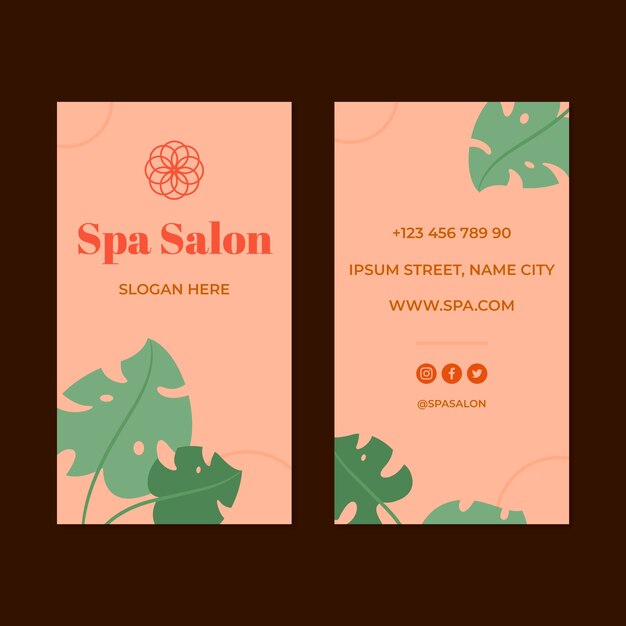 Hand drawn spa business card template