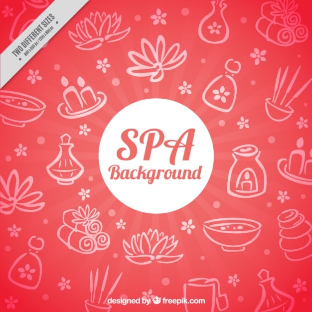 Free vector hand drawn spa elements background