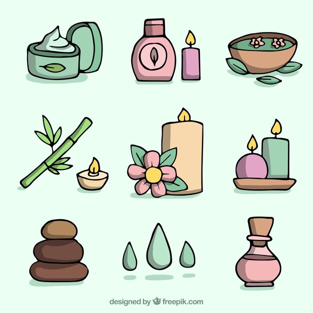 Hand drawn spa elements