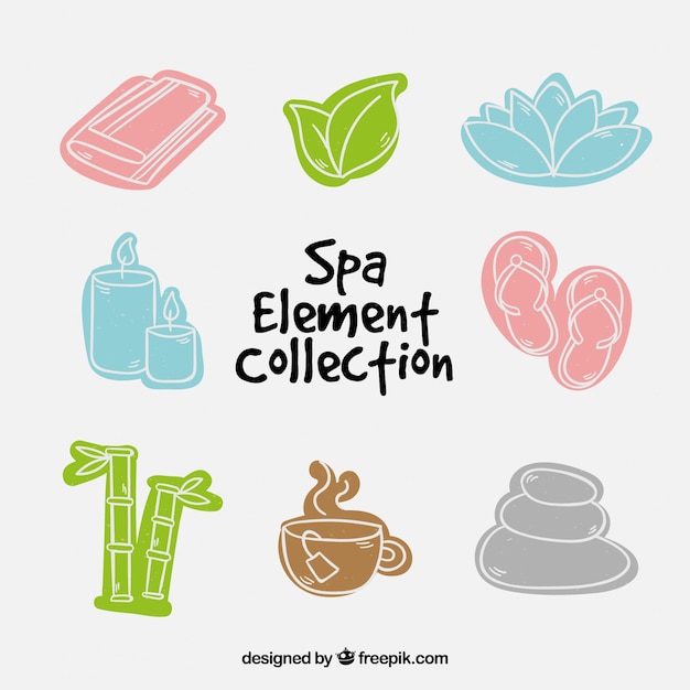 Free vector hand drawn spa elements