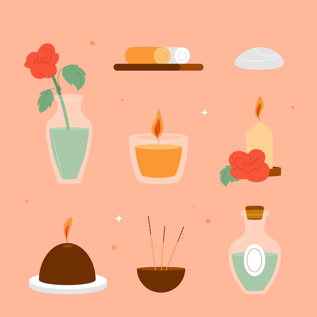 Free vector hand drawn spa elements