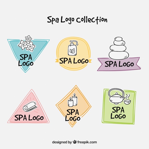 Hand drawn spa logotypes