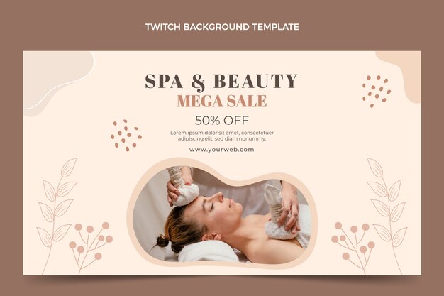 Free vector hand drawn spa sale twitch background