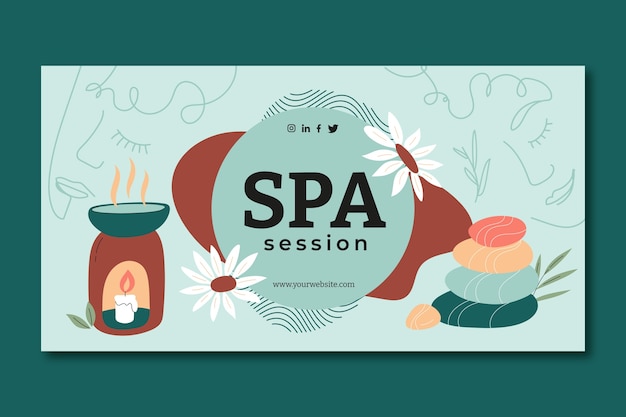 Free vector hand drawn spa therapy  facebook post