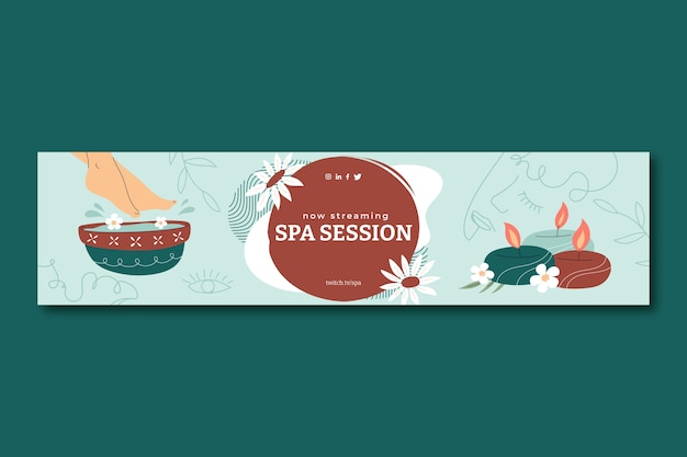 Hand drawn spa therapy twitch banner