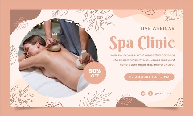 Free vector hand drawn spa therapy webinar template