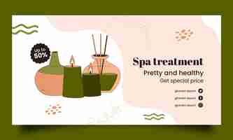 Free vector hand drawn spa treatment facebook template