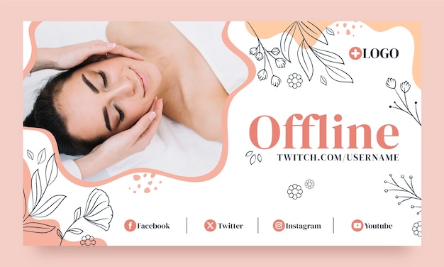 Free vector hand drawn spa treatment twitch background