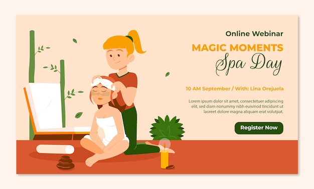 Free vector hand drawn spa treatment webinar