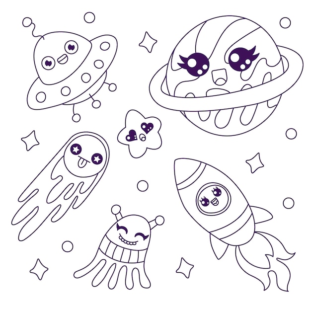 手描き空間塗り絵イラスト