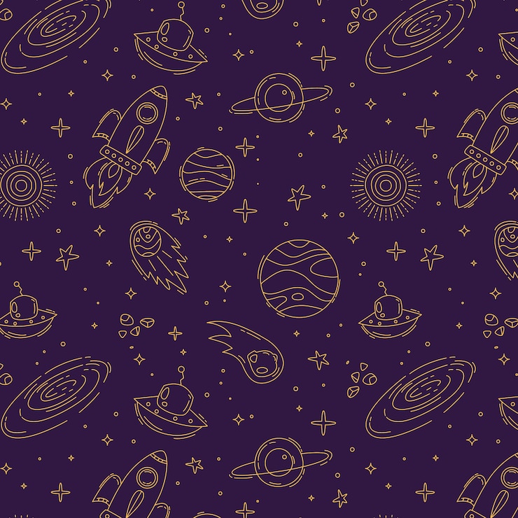 Free Vector hand drawn space pattern design