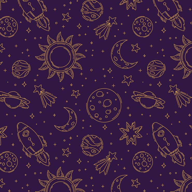 Free Vector hand drawn space pattern design