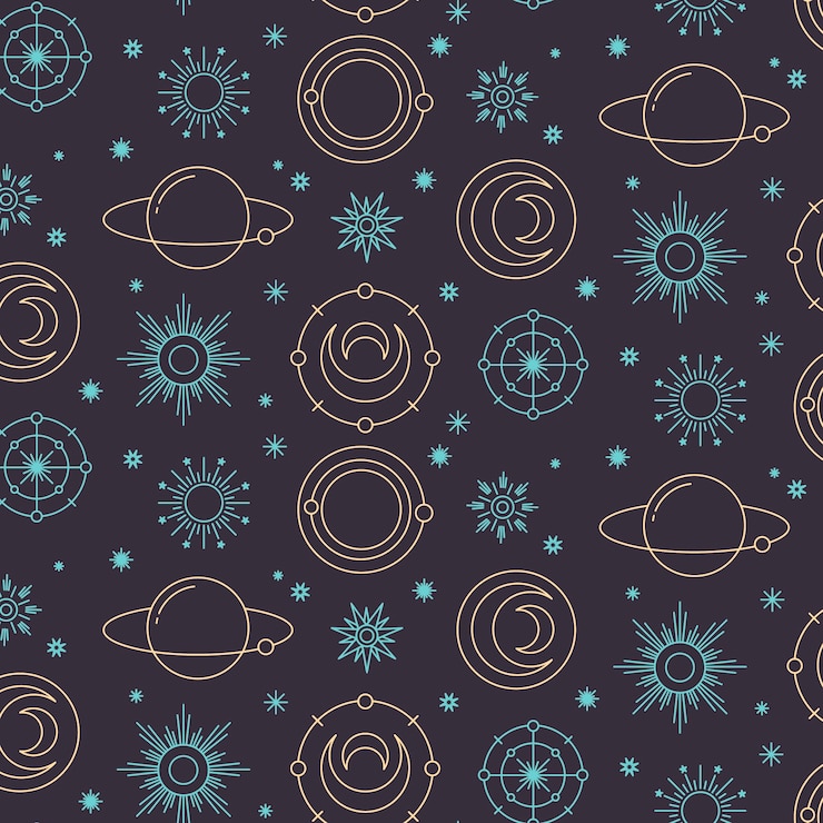 Free Vector hand drawn space pattern design
