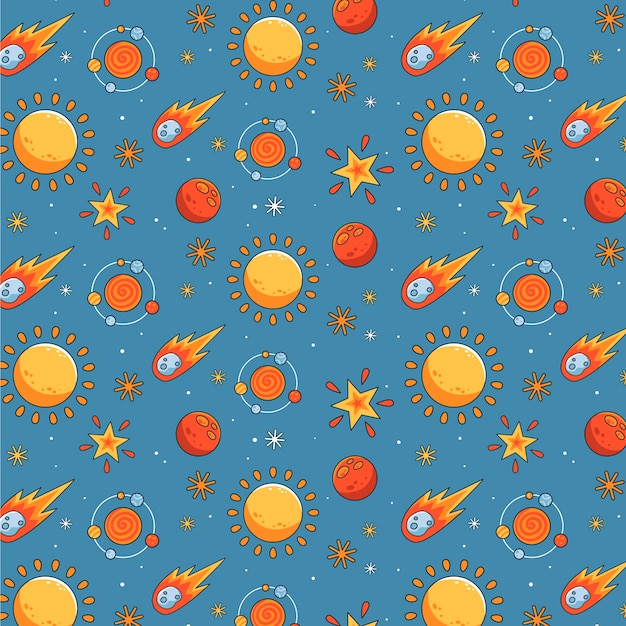 Hand drawn space pattern design