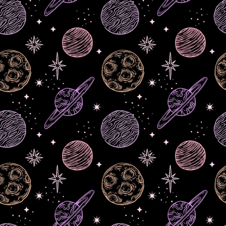 Free Vector hand drawn space pattern design