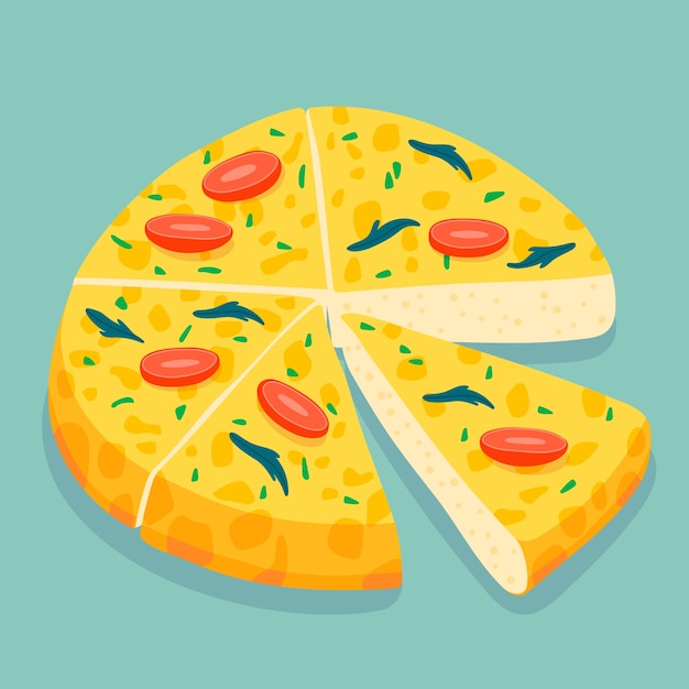 Hand drawn spanish omelette illustration