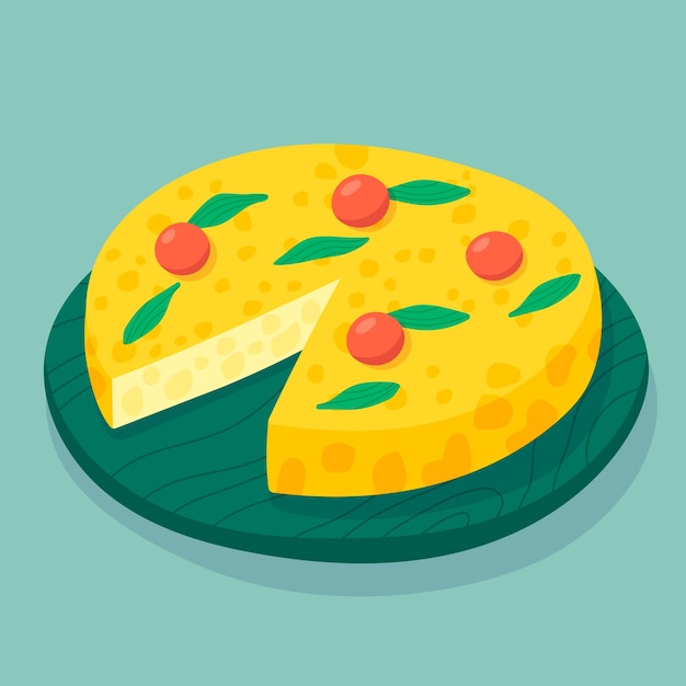 Hand drawn spanish omelette illustration